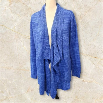 Kim Rogers Blue Knit Open Front Cardigan Sweater Women's Size L - Image 1 of 4