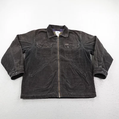 Vintage Calvin Klein Jacket Mens Large Black Chore Coat Zip Up Blanket Lined 90s - Image 1 of 4