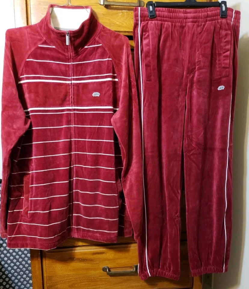 Y2K Ecko Unltd Velour Track Suit Set Streetwear Mens Skater   - Image 1 of 4