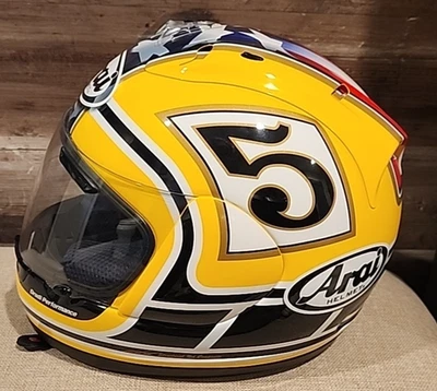 ARAI RX7 Corsair yellow helmet Size Medium Please read Description - Image 1 of 4