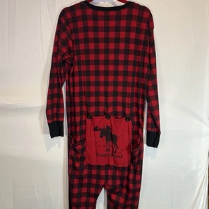 Wild & Cozy rot und schwarz Büffel kariert Pyjama Set Einteiler Herren XLarge Weihnachten PJ - Bild 1 von 6