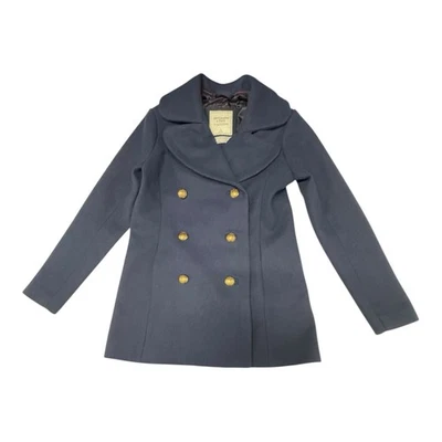 Chaquetón de lana vintage Y2K para mujer Abercrombie Fitch azul marino S Heritage Preppy Foto 1 de 4