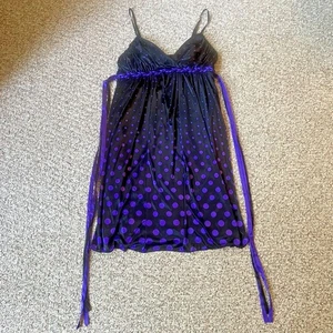 Ruby Rox Womens Babydoll Slip Dress Size M Satin Y2K Twee Polka Dot Whimsigoth - Picture 1 of 9