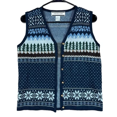 Suéter Crystal Kobe Mujer Azul Fair Isle Escandinavo 100% Acrílico De Colección S Foto 1 de 4