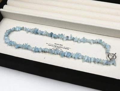 Impresionante collar de cuentas de zafiro de joyería tribal de 18" Foto 1 de 3