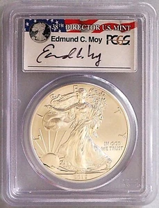 2015 Silver Eagle PCGS MS70 First Strike Edmund Moy Signature - Imagen 1 de 2