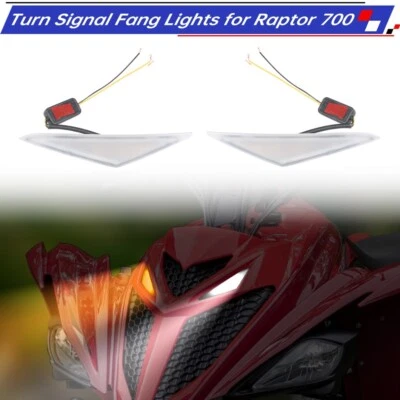 2pcs Turn Signal Lights Fang Light Compatible with Yamaha Raptor 700 2013-2024 Foto 1 de 4