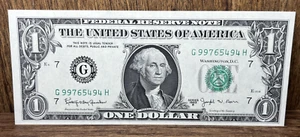 1963-B One Dollar Bill $1 Green Seal Federal Reserve BARR Note CRISP - Picture 1 of 2