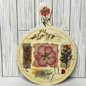 Vintage Melamin Blumen rund hängend Deko Schneidebrett - Bild 1 von 6