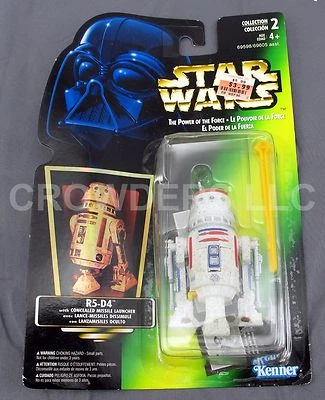 Star Wars PotF R5D4 w/ Missile Launcher Green Foreign Holo Card Back Kenner '96 - Image 1 of 3
