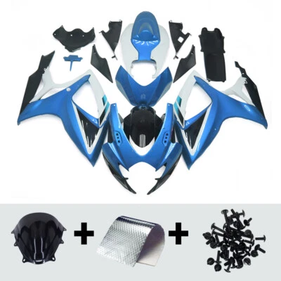 Blue White Fairing Kit For Suzuki GSXR600 GSXR750 2006 2007 Injection Bodywork - Image 1 of 4
