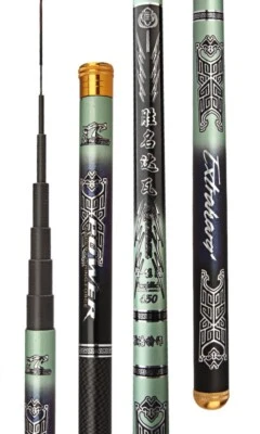 Cañas de pescar telescópicas de fibra de carbono para carpas Stream 3,6 M-7,2 M Foto 1 de 4