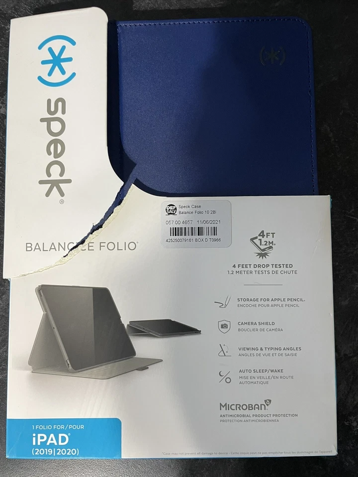 Speck Balance Folio Protective Case for iPad 10.2" - Coastal Blue/Gray - Image 1 of 1