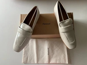 NUEVO Zapatos Mocasines Vivienne Halagados Cuero Crema Para Mujer Talla EU 41 US 11 - Imagen 1 de 9
