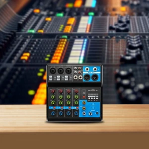 Bluetooth Mixer USB Live Studio Audio Mischpult DJ Konsole Verstärker M/5Kanal - Imagen 1 de 6