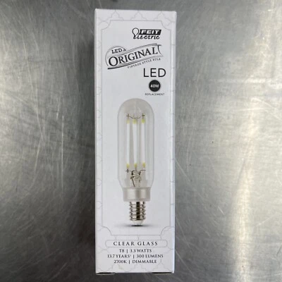 Feit Electric 40-Watt Clear T8 Vintage Edison Style LED Bulb w/Candelabra Base - Image 1 of 2