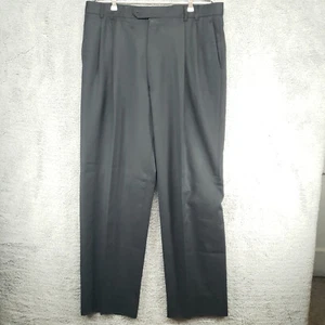Joseph & Feiss Pure Wool Mens Size 38L Dress Pants Pleated Cuffed Gray Chile - Picture 1 of 13