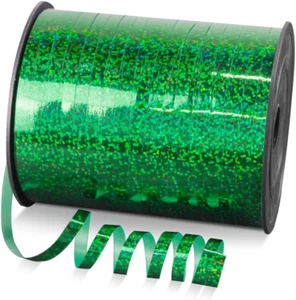 500 Yards Glitter Balloon Curling Ribbon, 1/5" Shiny Metallic Green Ribbon for G - Picture 1 of 6