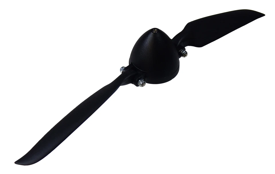 Schwarzer Spinner 38 mm MIT Klappluftschraube 10x6" - Bild 1 von 3