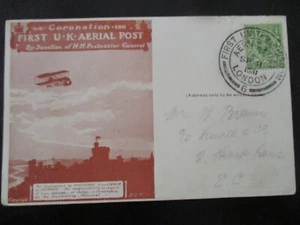 Postkarte First United Kingdom Aerial Post 1911 - Luftpost - Bild 1 von 3