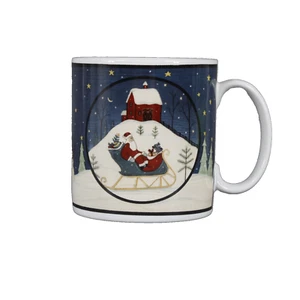 Warren Kimble Sakura 3,5" Home For The Holidays 2001 Santa Kaffeetasse - Bild 1 von 1