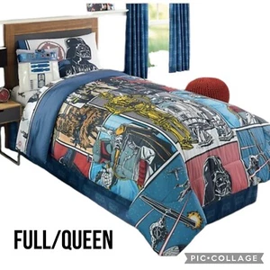 Star Wars Full/Queen Reversible Comforter Disney Washable Darth Vader Yoda R2-D2 - Picture 1 of 11
