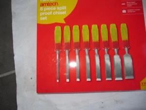 8 PIECE SPLIT PROOF WOOD CHISEL SET IN WOODEN BOX 1/4" - 1-1/2" E0610 - Picture 1 of 1