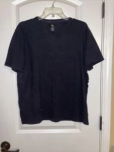 CK  Black V Neck Size L Short Sleeve Cotton T Shirt - Picture 1 of 3