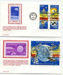 1912-19 Space Achievements, Carrollton set on two FDCs - Picture 1 of 1