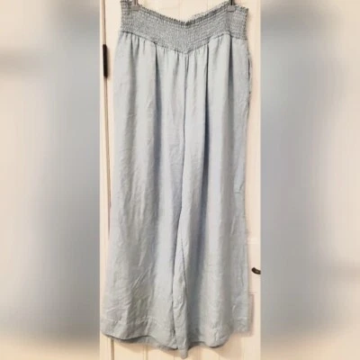 XL JOIE LYOCELL AZUL CLARO BEBÉ AZUL PIERNA ANCHA PANTALONES Foto 1 de 4