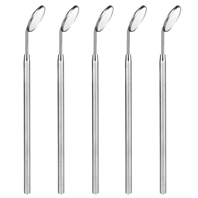 Espejo dental # 5 acero inoxidable cuidado bucal mango octogonal instrumento mejorado Foto 1 de 4