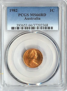 1982 Australia Cent PCGS MS66 RD Quality - Imagen 1 de 2