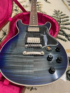 Gibson custom shop double cut trans blue with custom buckers, very rare - Picture 1 of 14