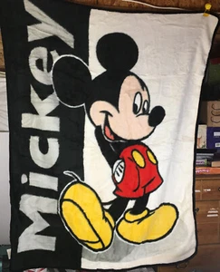 Biederlack Blanket Throw Mickey Mouse 60”x45” Big Letter MICKEY Very Soft & Warm - Picture 1 of 6