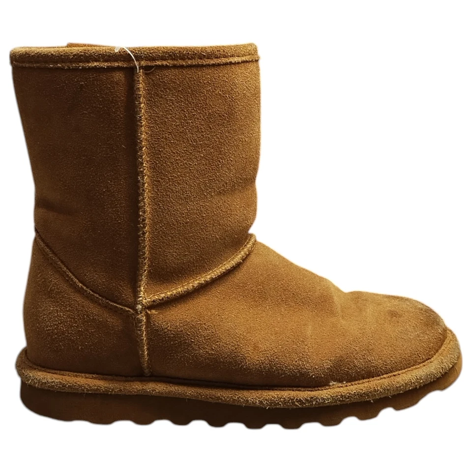 Bearpaw Winter Snow Boot Youth Size 6 Brown Suede Logo Faux Fur Lined Round Toe - Image 1 of 4