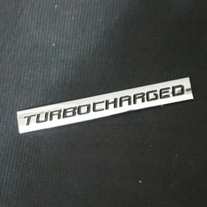 1PC Chrome Black TURBOCHARGED Metal Emblem Decal Sticker Badge Engine SUV Motors - Picture 1 of 12
