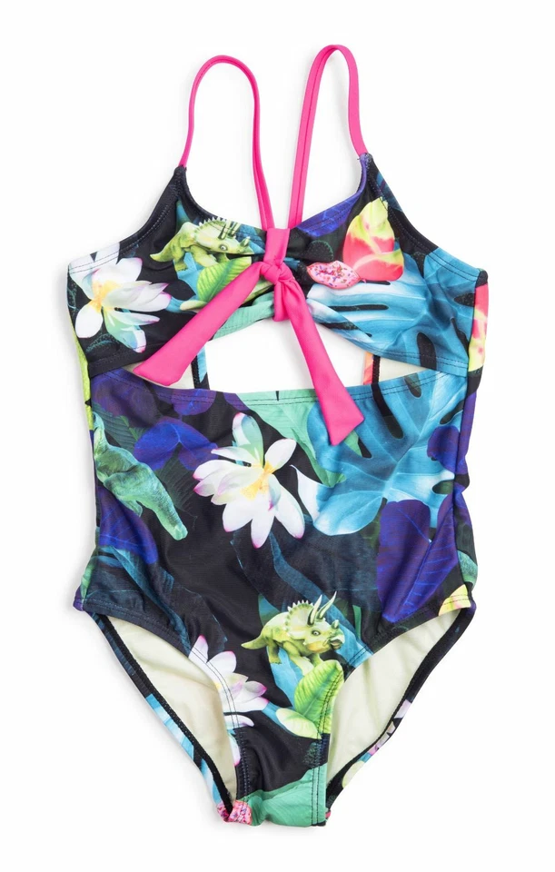 $91 Appaman купальный костюм девочек черный цветочный вырез бант цельный купальник размер 2T - Изображение 1 из 1