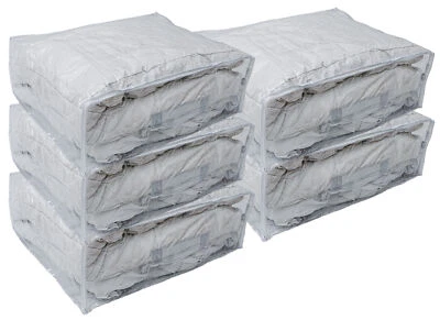 5-Pack Heavy Duty Plastic Vinyl Zippered Closet Storage Bags (Clear) 22x18x7.5" - Image 1 of 4