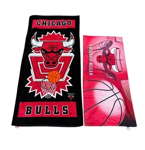 VTG Chicago Bulls Beach Towel Set Bundle Lot BASKETBALL Banner 1990’s? NBA - Picture 1 of 9