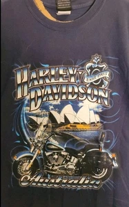 Harley-Davidson T-Shirt Uomo Grande Blu Navy Cotone Australia - Foto 1 di 6