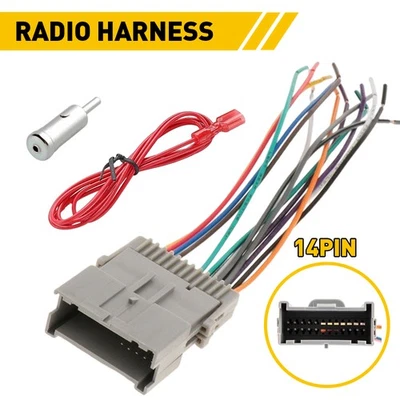 Kit de tablero de radio estéreo arnés cable adaptador de antena para Hummer Chevy Cadillac Foto 1 de 4