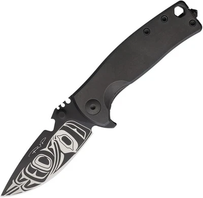 DPx Gear HEST Urban Framelock Raven Black Titanium Folding M390 Knife HSF051 - Image 1 of 2