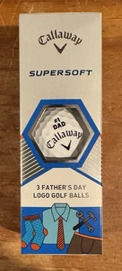 3 NUOVE PALLINE DA GOLF CALLAWAY SUPER MORBIDE FESTA DEL PAPÀ # 1 LOGO PAPÀ BIANCHE - Foto 1 di 1