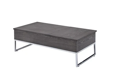 47" Gray and Silver Wood Lift Top Frame Coffee Table - Image 1 of 4