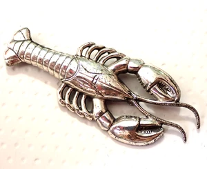 Vintage LANG Lobster Pin Detailed 925 Sterling Silver 2-1/2" 5.2g - Picture 1 of 8