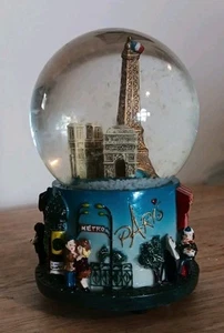 Paris Landmark Snow Globe Music Box (G60) - Picture 1 of 5