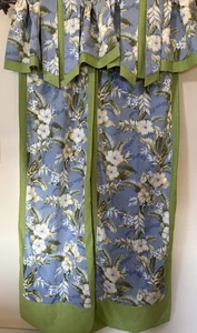 Gardinen nach Maß 4 Paneele Vorhänge EA74,5”x21” 3 Volants Blau Grün Botanisch - Bild 1 von 23