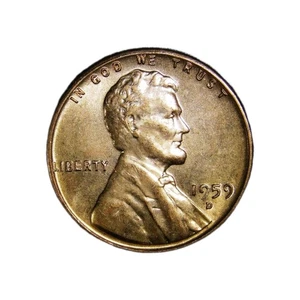 1959-D Lincoln Memorial Penny Struck Through Greased Die "9" Of Date. - Picture 1 of 2