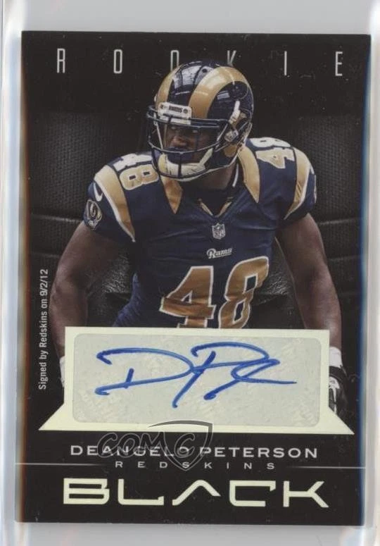 2012 Panini Black Rookie Signatures /199 Deangelo Peterson #127 Rookie Auto RC - Image 1 of 2