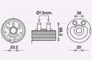DN3443 AVA QUALITY COOLING Radiatore olio, Olio motore per NISSAN - Foto 1 di 1
